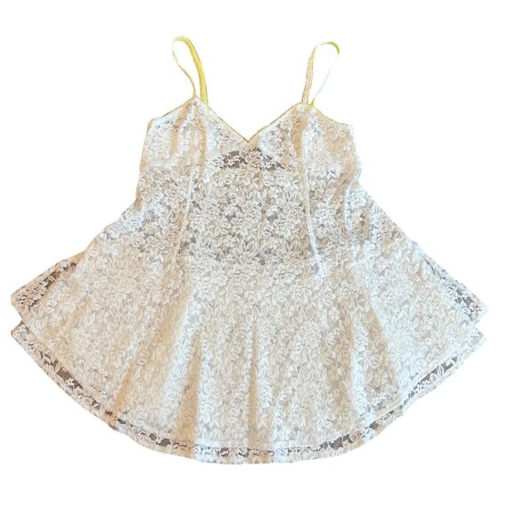 Free People Intimately Sun-Sational Mini Slip Bright White Lace Top Size Small - Picture 9 of 14